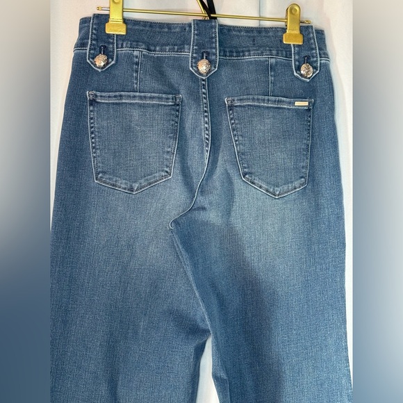 WHBM “Mariner” Wide Leg Jeans – Size 8 | Nautical Chic | Tummy Control Power - Picture 5 of 16